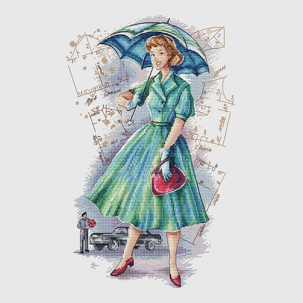 Fashionista from the Past Cross Stitch Pattern фото 2