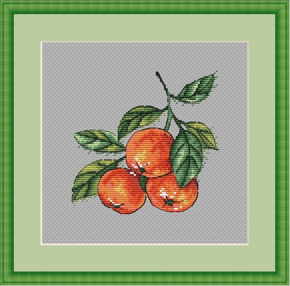 Mandarins Cross Stitch Pattern фото 1