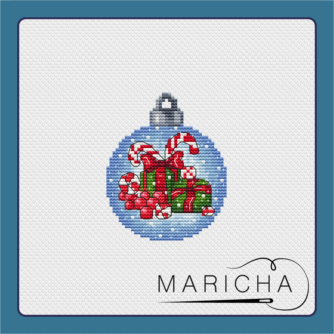 Presents Christmas Ball Cross Stitch Pattern фото 1