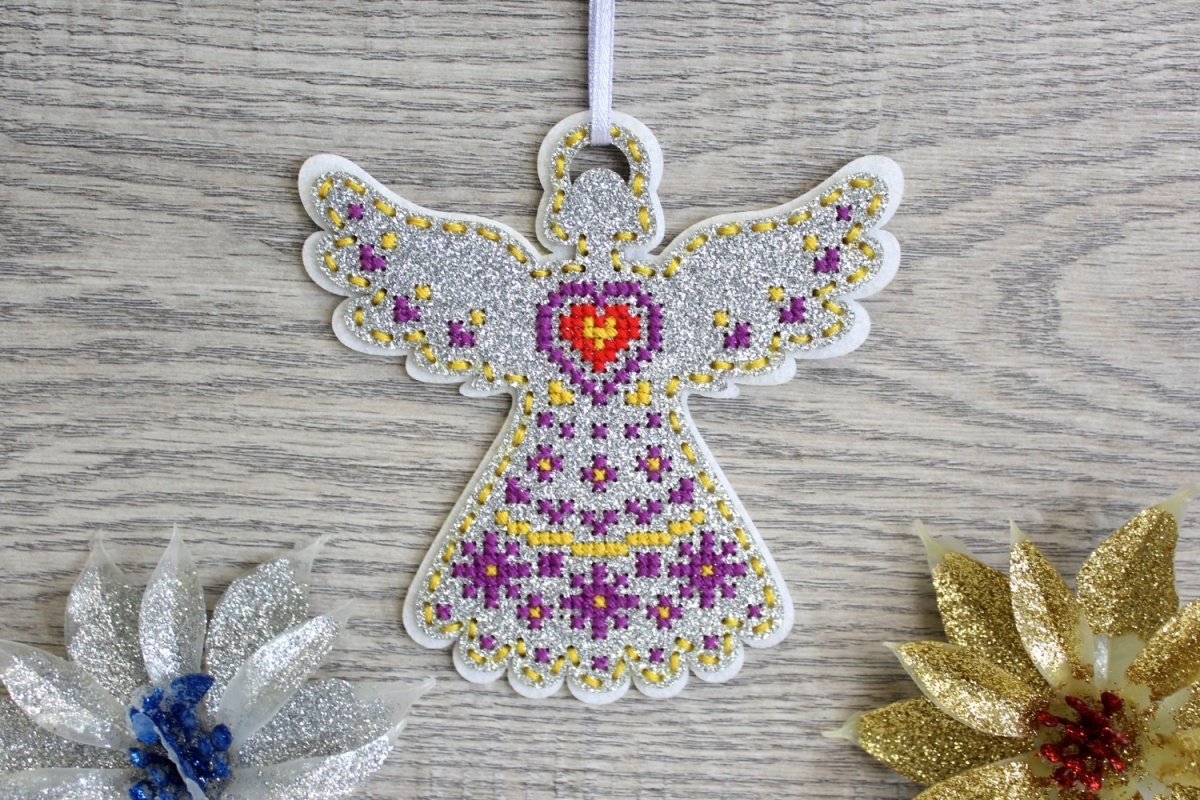 Felt Ornament "Angel" Cross Stitch Kit фото 3