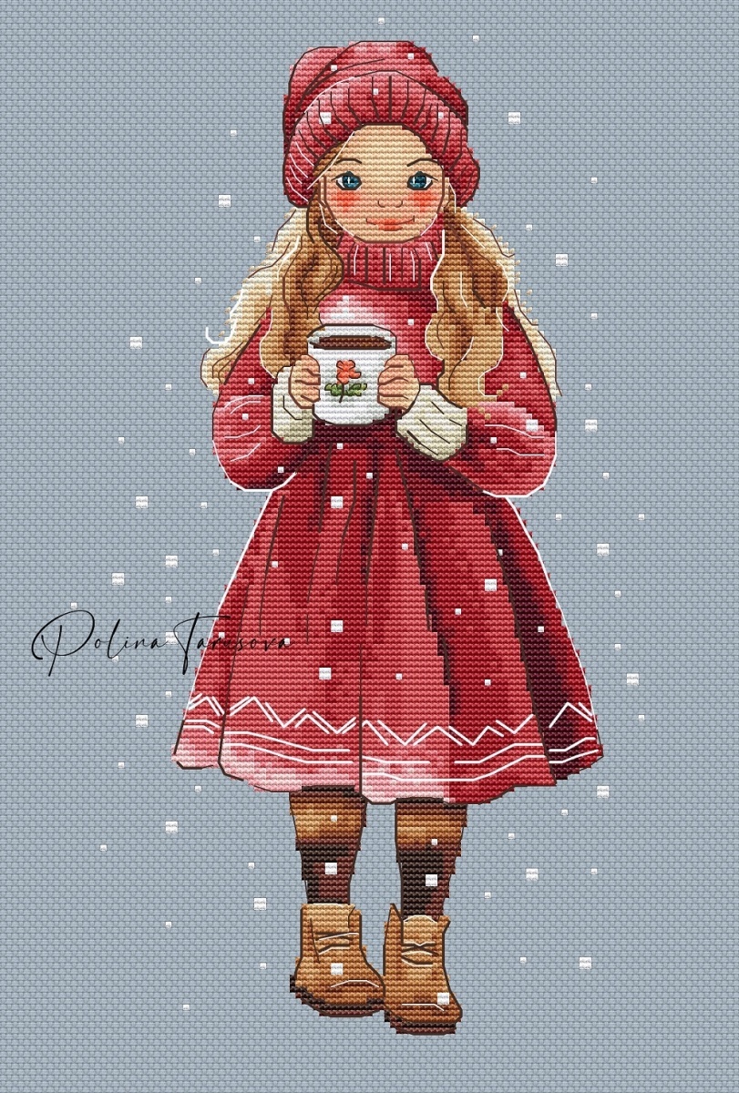 A Winter Tea Cross Stitch Pattern фото 1