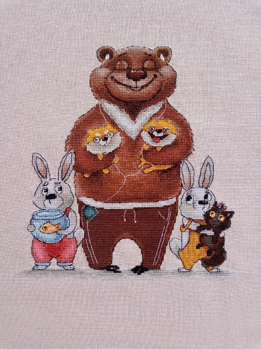 Bear and Family Cross Stitch Pattern фото 6