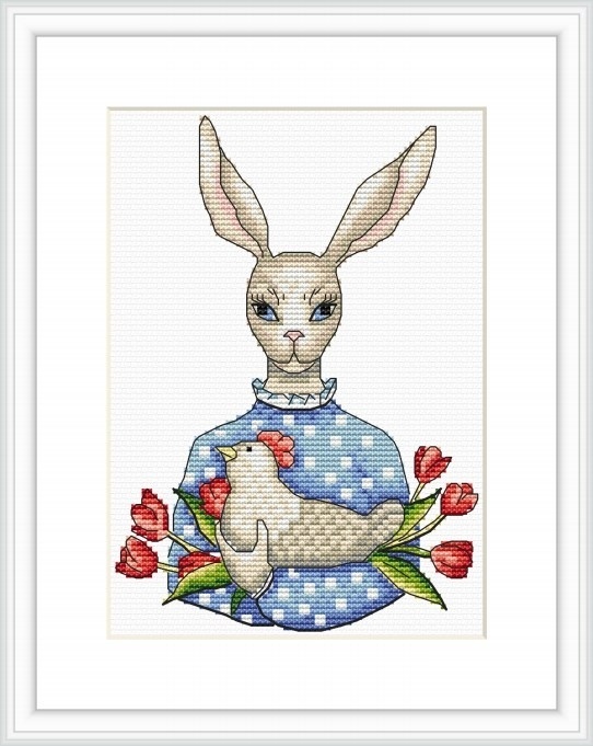 Mrs. Bunny Cross Stitch Pattern фото 1