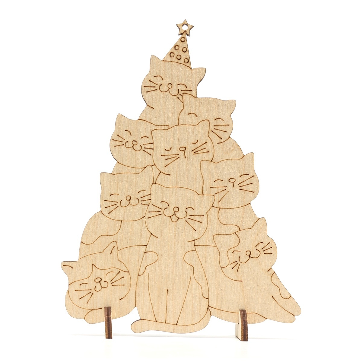 Wooden Christmas Cat Tree фото 1