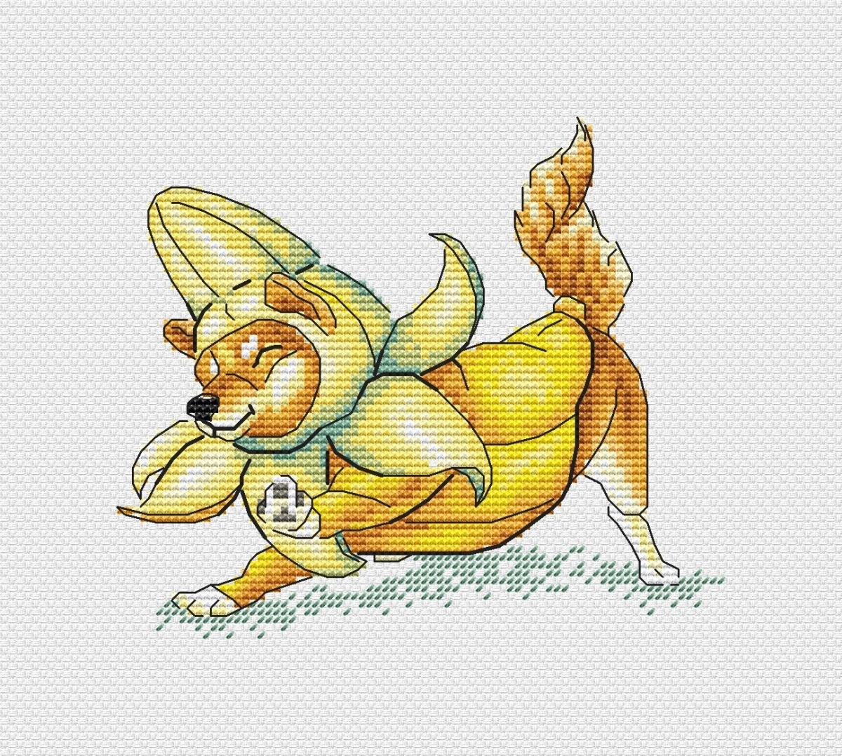 Banana Dog Cross Stitch Pattern фото 1