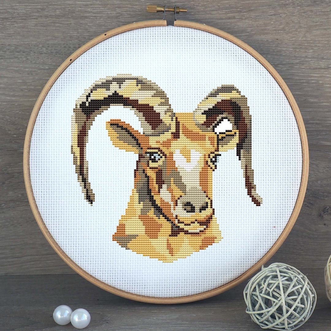 Goat Modern Cross Stitch Pattern фото 2