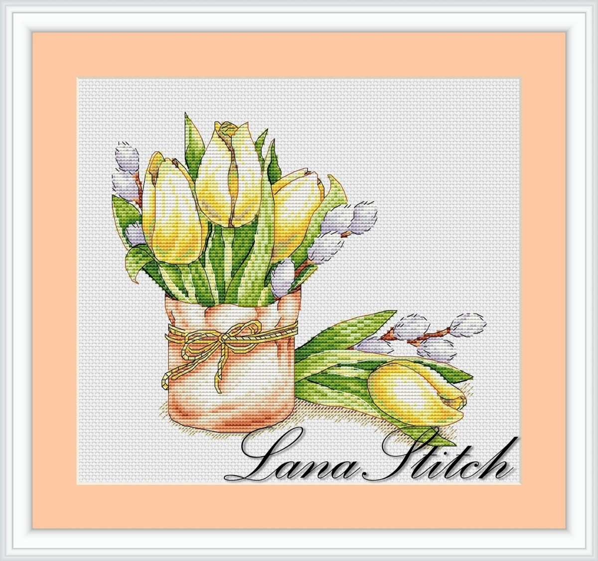 Tulips and Willow Cross Stitch Patterns фото 1