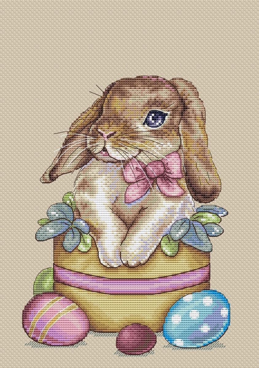 Cute Easter Bunny Cross Stitch Chart фото 1
