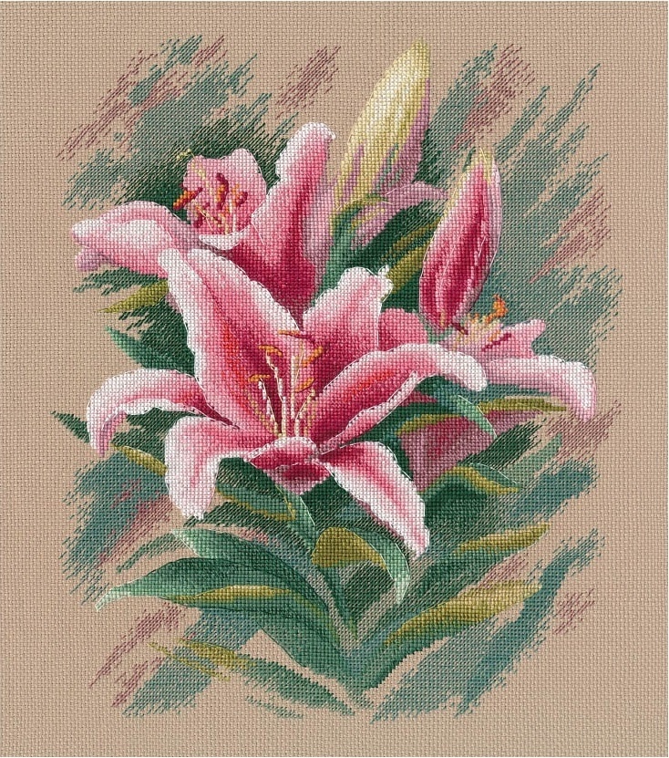 Lilies Cross Stitch Kit by Oven фото 1