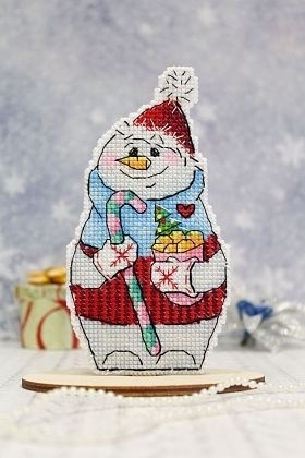 Snowman with Treats Cross Stitch Kit   фото 2