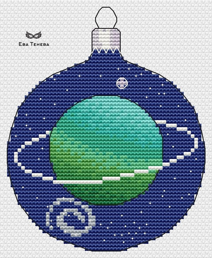 Christmas Ball. Planet Cross Stitch Pattern фото 1