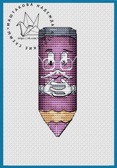 Lilac Pencil Cross Stitch Pattern фото 1