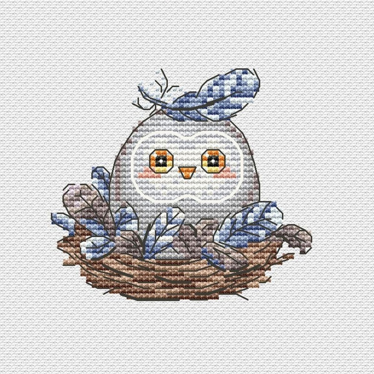 Springtime. Owlet Cross Stitch Pattern фото 1