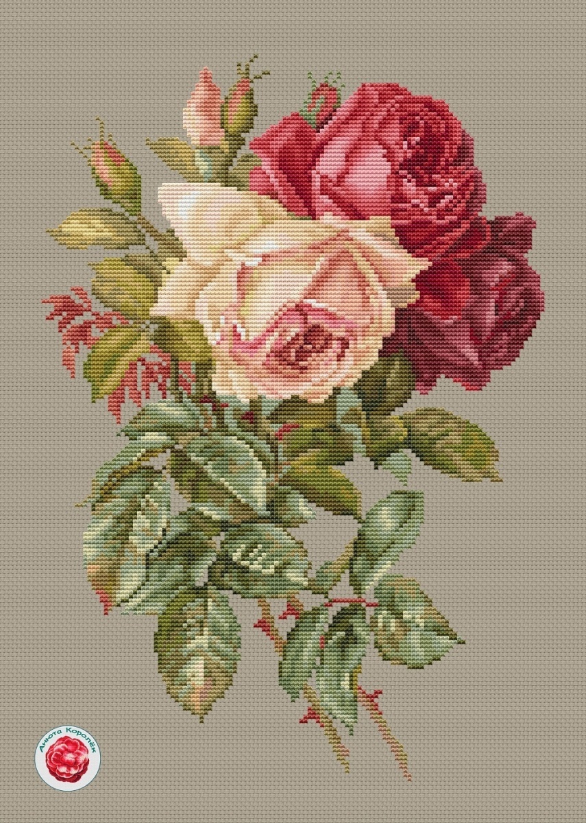 Three Roses Cross Stitch Pattern фото 3