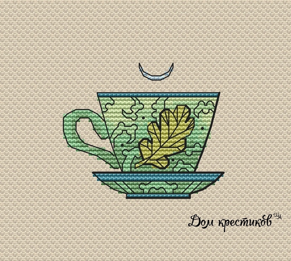 Litha. Teacup Cross Stitch Pattern фото 1