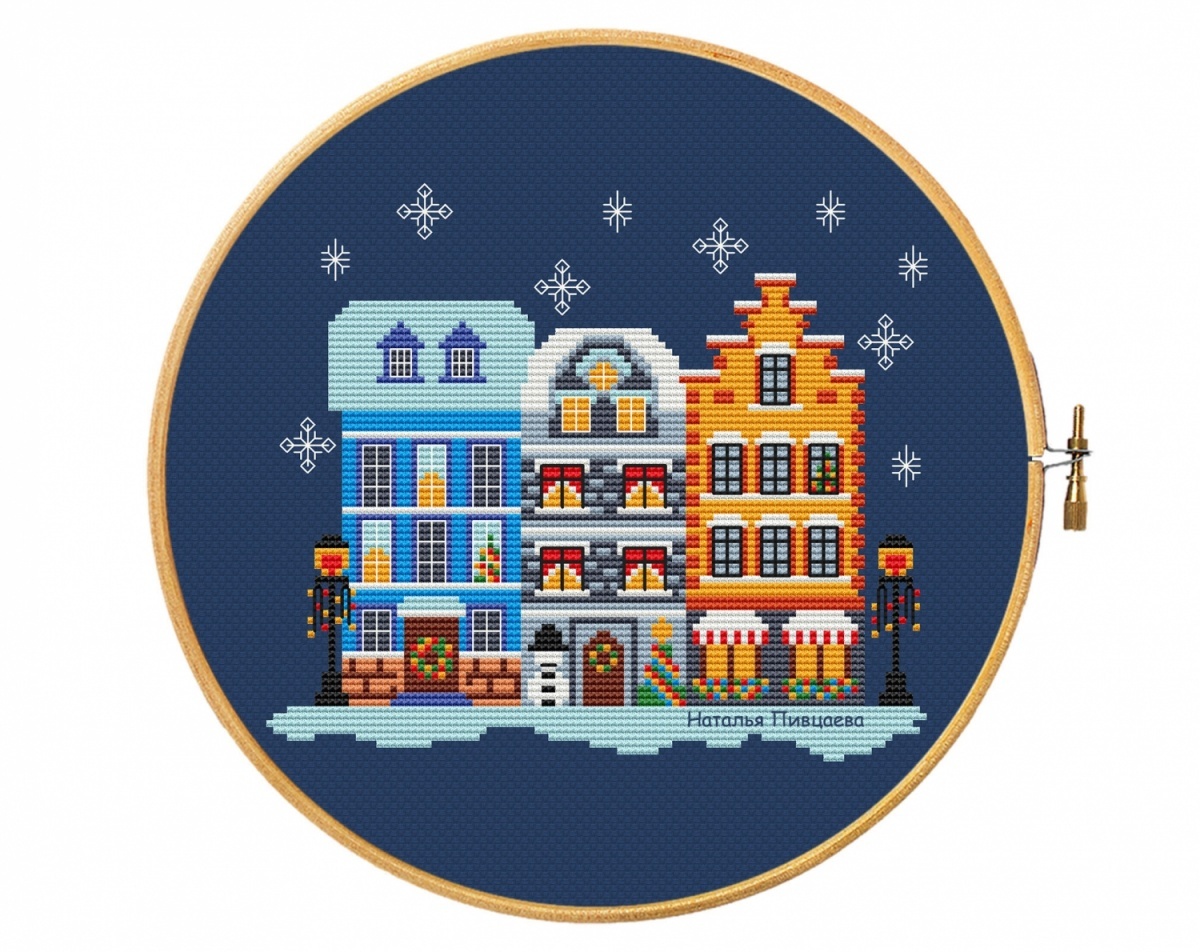 Christmas in Amsterdam Cross Stitch Pattern фото 1