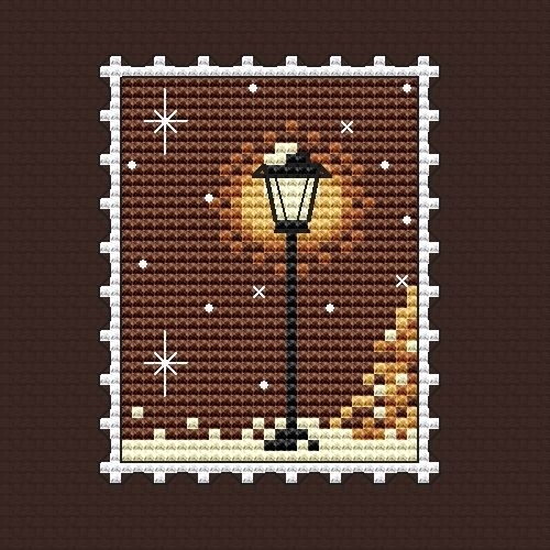 Postage Stamp. Ginger Night Cross Stitch Pattern фото 2