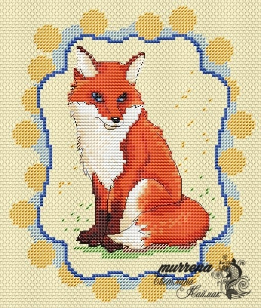Funny Zoo. Fox Cross Stitch Pattern фото 1