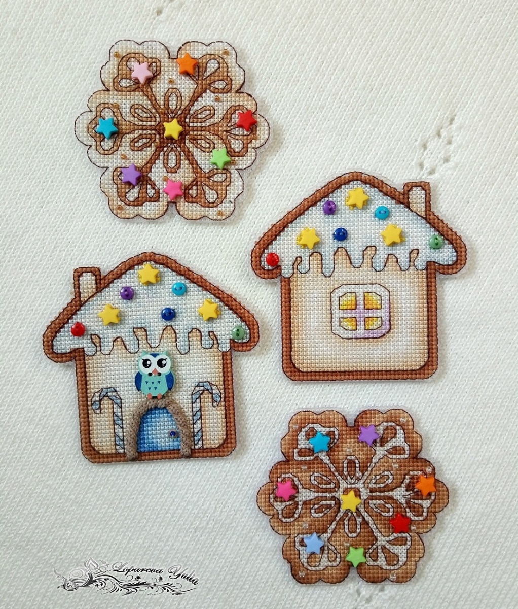 A Gingerbread House Cross Stitch Chart фото 2