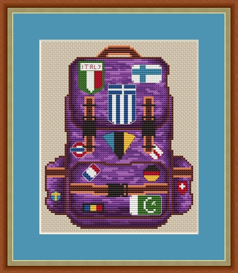 Backpack for Adventure Cross Stitch Pattern фото 1