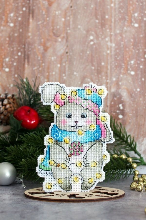 Christmas Rabbit Cross Stitch Kit фото 3
