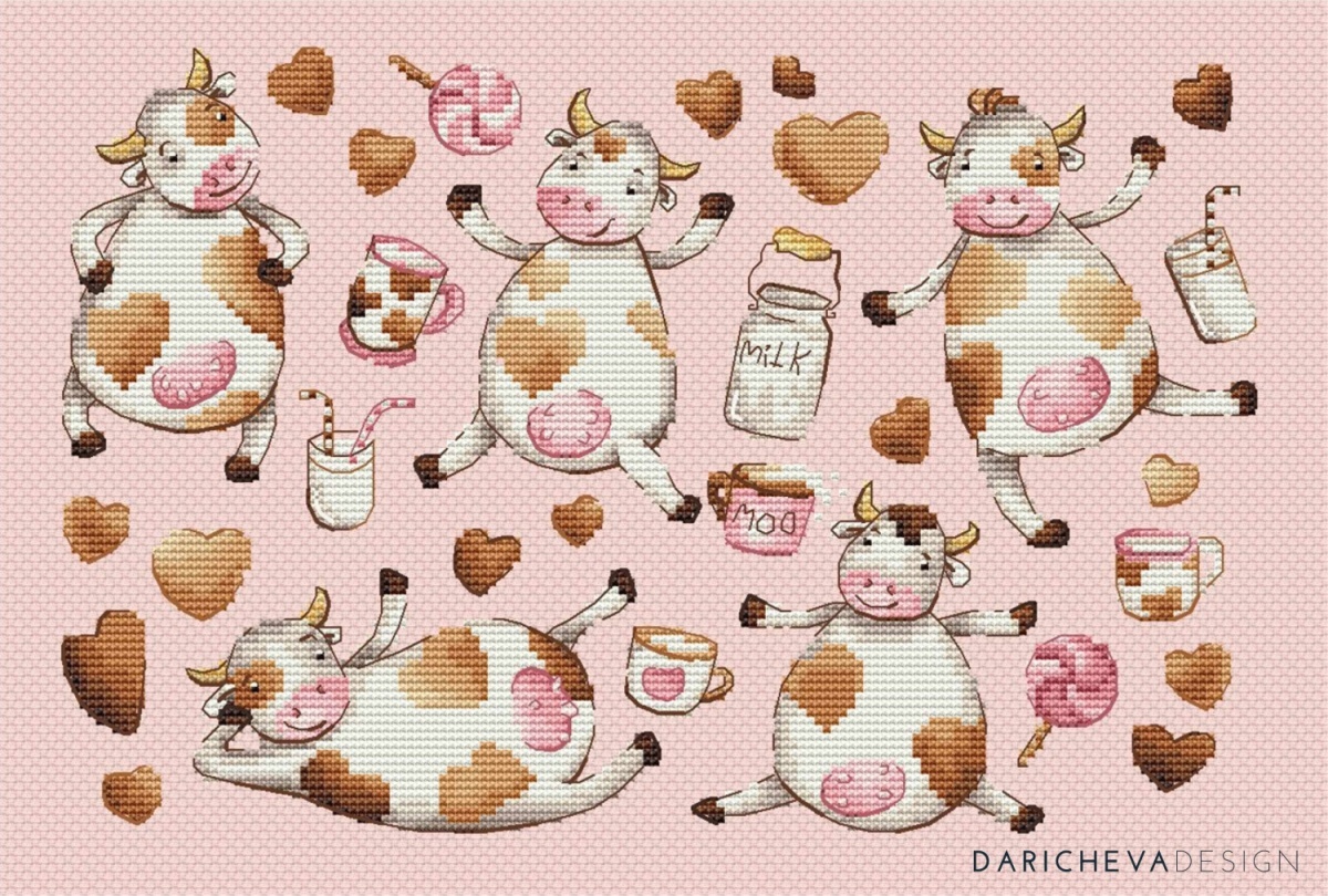 Happy Cows Cross Stitch Pattern фото 3