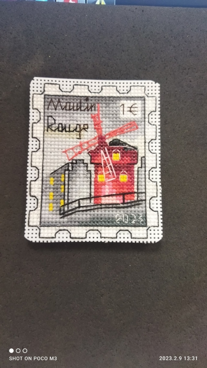Moulin Rouge Postage Stamp Cross Stitch Pattern фото 2
