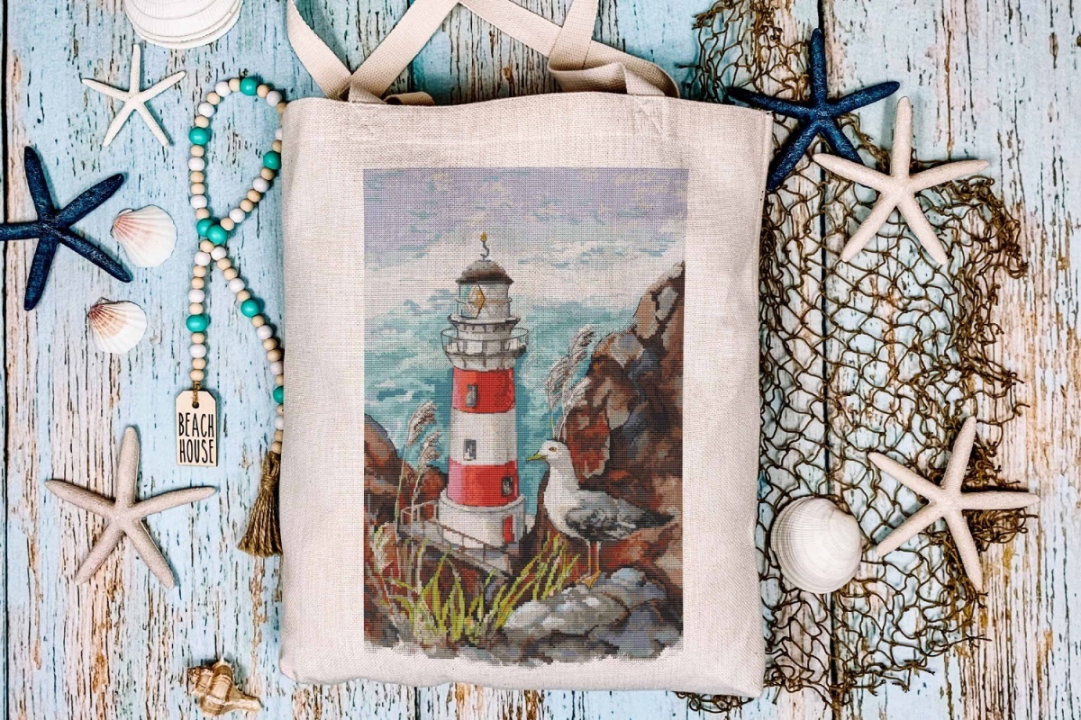 Lighthouse and Seagull Cross Stitch Pattern фото 5