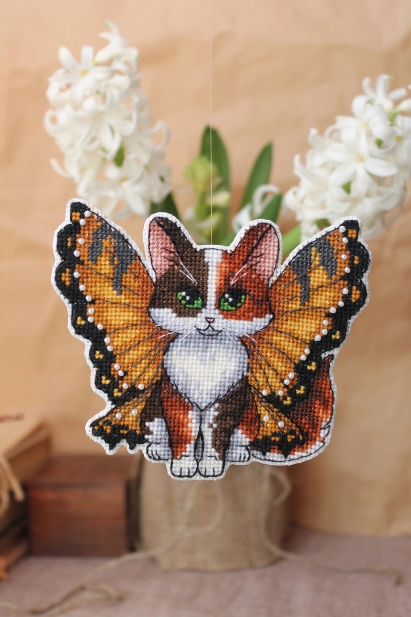 Butterfly Cat Cross Stitch Pattern фото 3