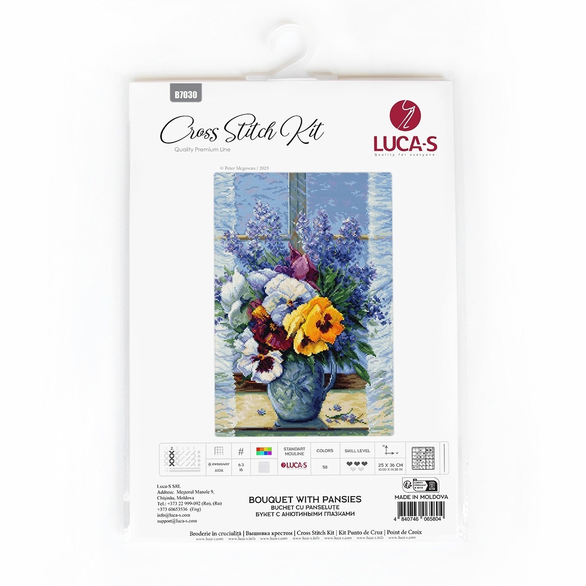 Bouquet with Pansies Cross Stitch Kit фото 2