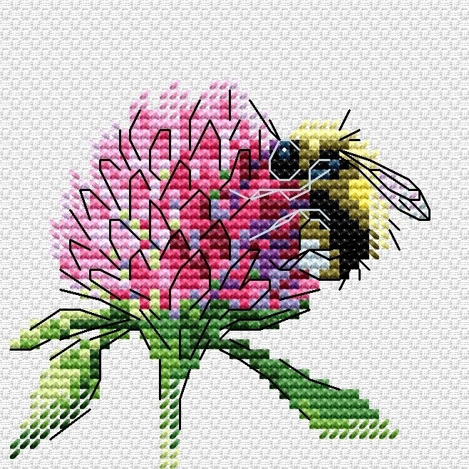 Clover and Bumblebee Cross Stitch Kit фото 1