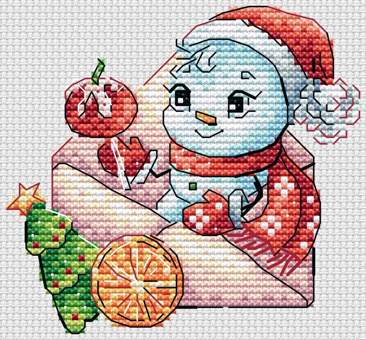 Adventure December. Snowman Cross Stitch Pattern фото 1