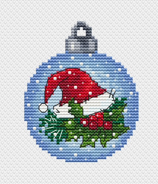 Hat Christmas Ball Cross Stitch Pattern фото 2
