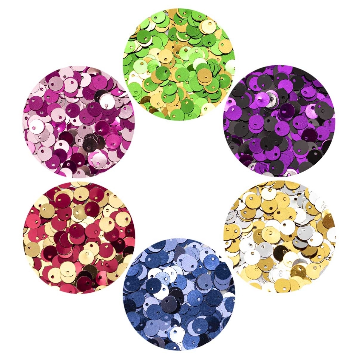 Set of Colored Reversible Sequins, 6mm фото 1