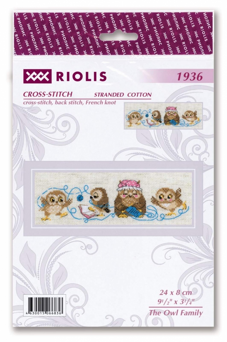 The Owl Family Cross Stitch Kit фото 2