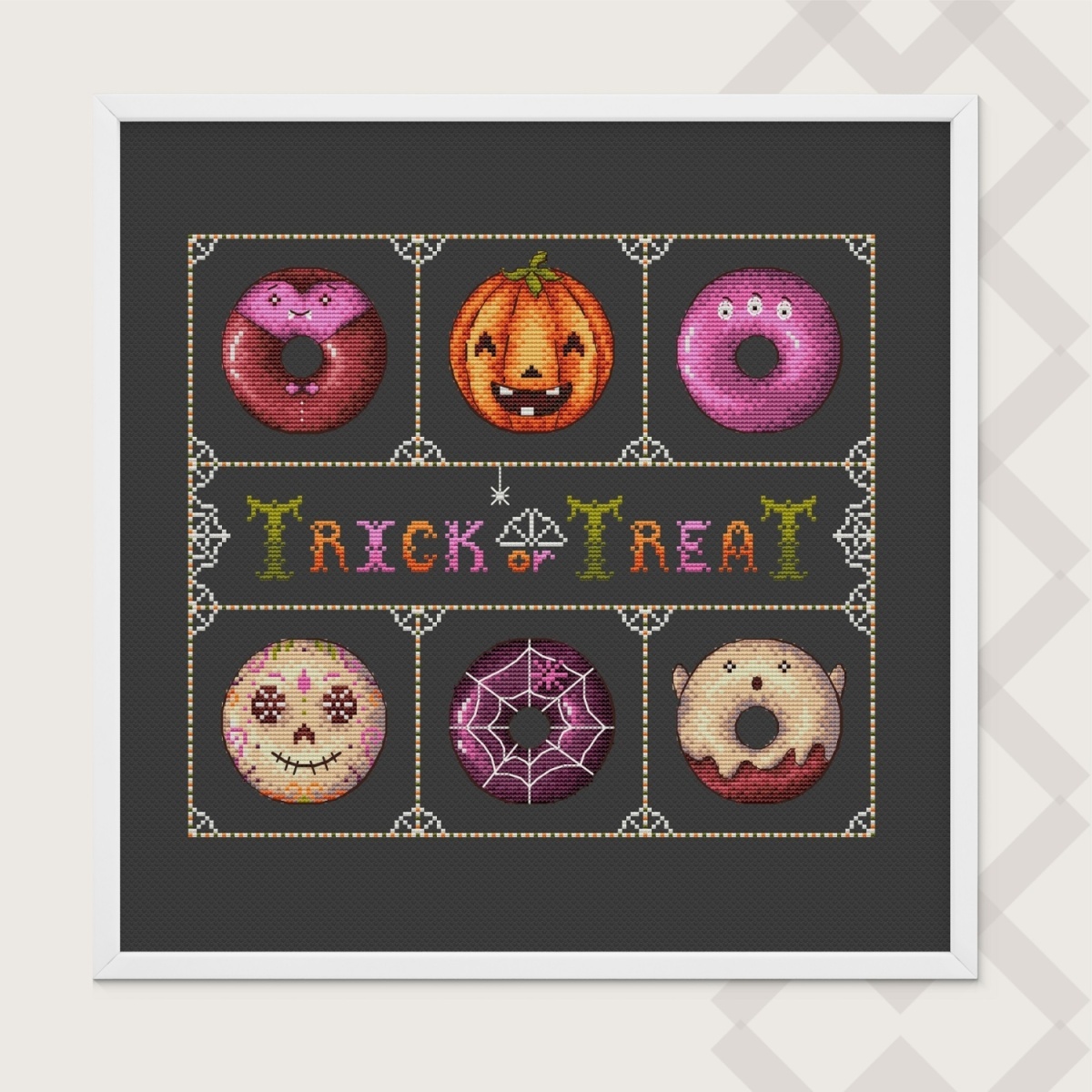 Halloween Donuts Cross Stitch Pattern фото 1