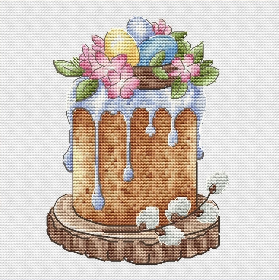 Spring Easter Cake Cross Stitch Pattern фото 1