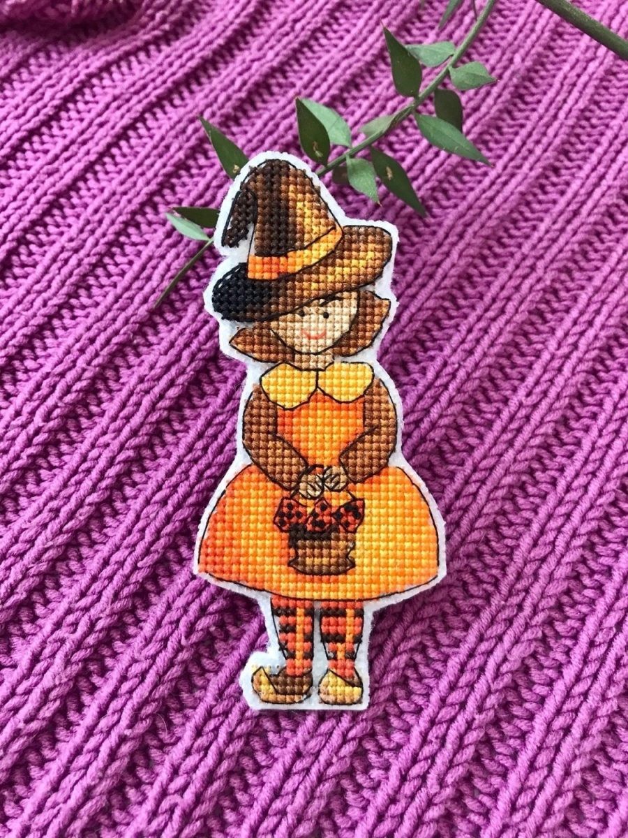 Mushroom Witch Cross Stitch Pattern фото 3