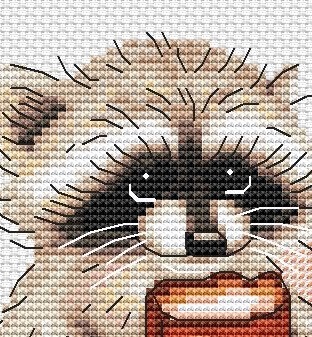 Raccoon with Nesquik Cross Stitch Pattern фото 5