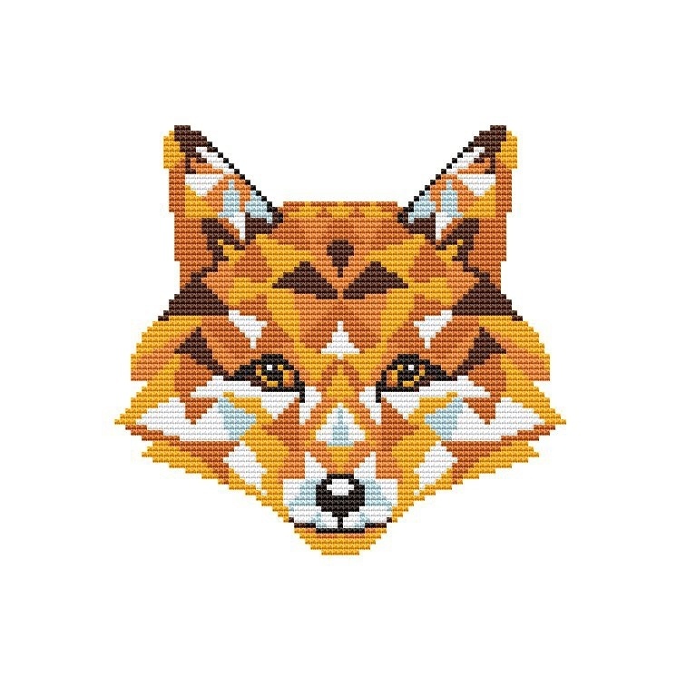 Fox Modern Cross Stitch Pattern фото 1