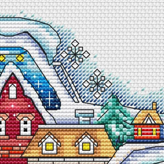 Winter Car Cross Stitch Pattern фото 8