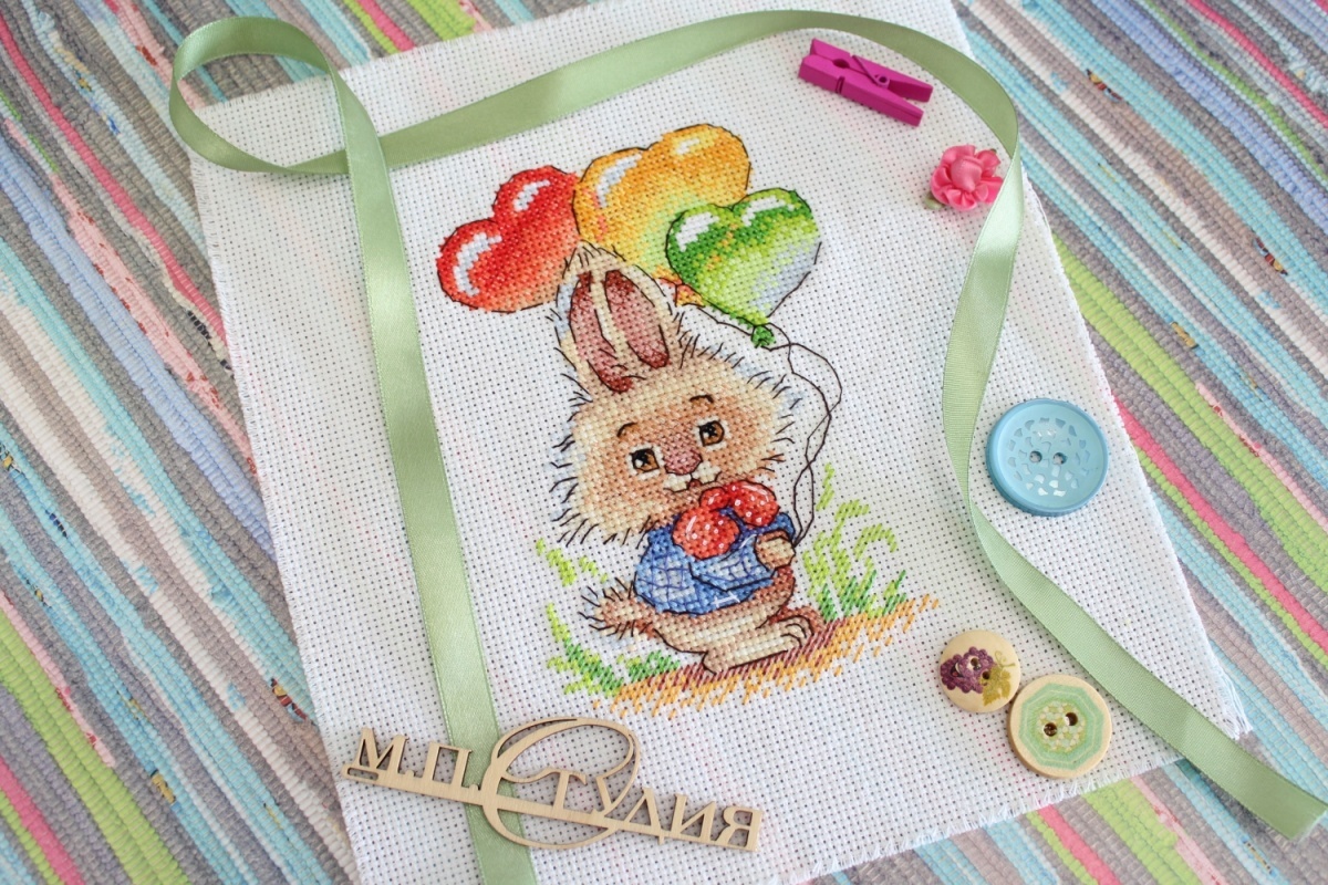 Bunny with Balloons Cross Stitch Kit фото 3