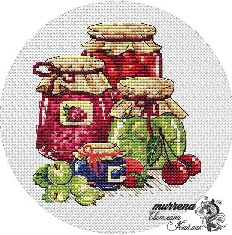 Berry Jam Cross Stitch Pattern фото 1