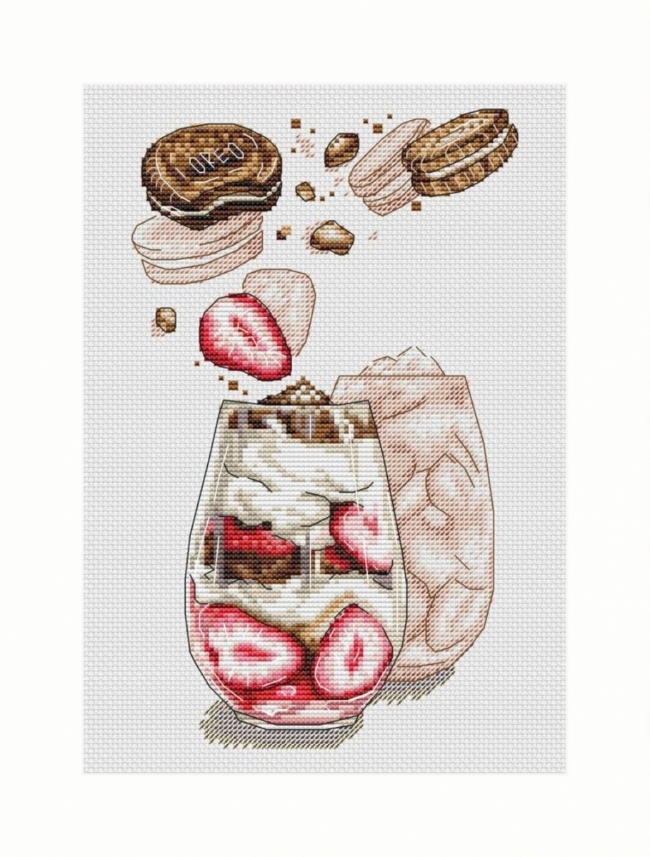 Strawberry Trifle Cross Stitch Pattern фото 1