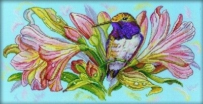Bright Bird and Flower Cross Stitch Kit фото 1