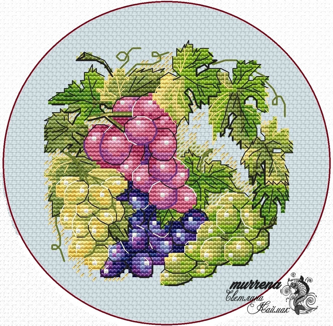 Grape Cross Stitch Pattern фото 1