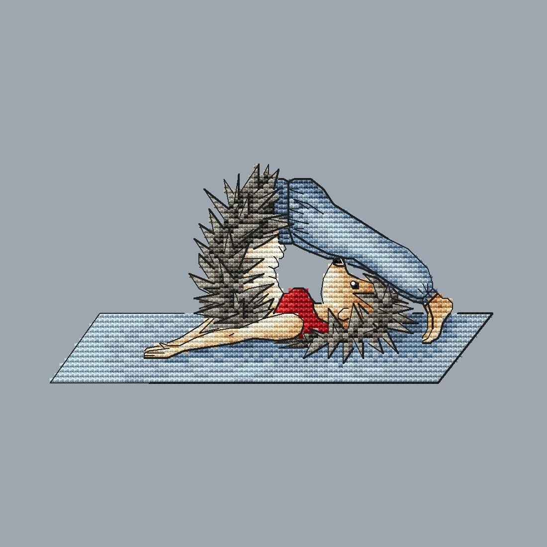 Hedgehog`s Yoga Cross Stitch Pattern фото 2