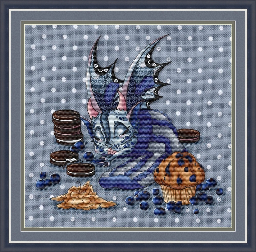 Blueberry Dragon Cross Stitch Pattern фото 2
