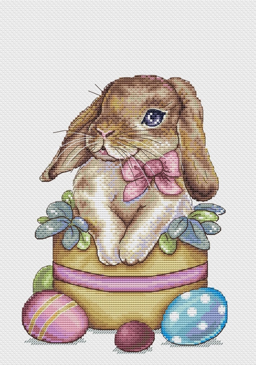 Cute Easter Bunny Cross Stitch Chart фото 2