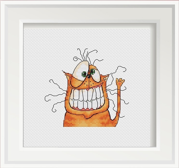 Crazy Cat Cross Stitch Pattern фото 1